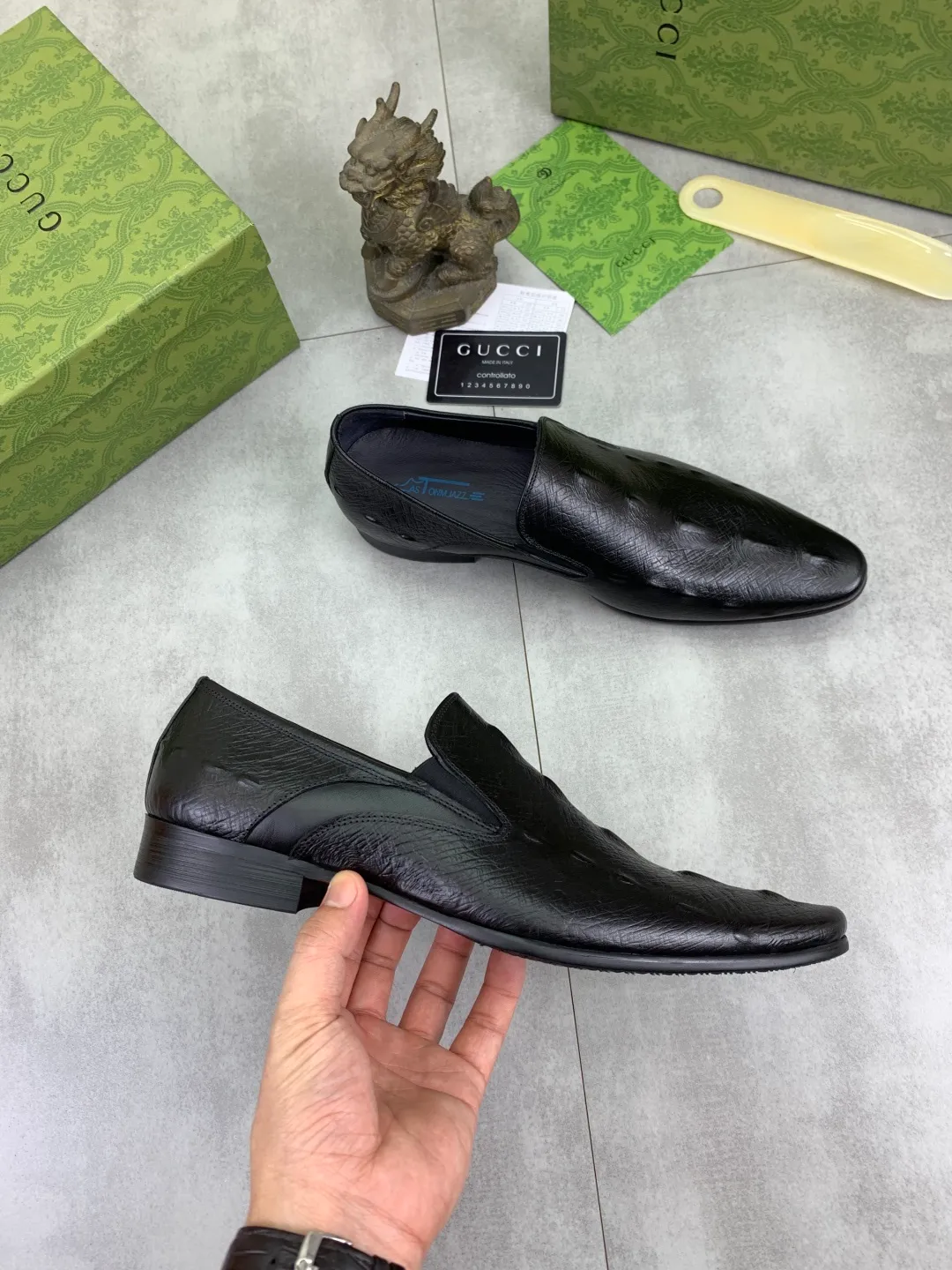Men's Men's Shoes 💰P500 [New Style] 💰💎💎💎 [Gucci] GUCCI high-end men's formal business leather shoes, original order 1:1! Original imported high-end calfskin, original metal buckle, imported first-layer pigskin lining for feet, original high-end outsole, men's shoe size: 38-44